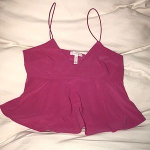 Leith pink flowy crop tank top